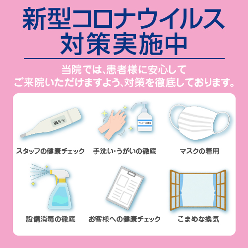 新型コロナウイルス対策実施中